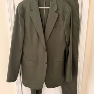 Banana Republic Olive Green Tailored Fit Suit Blazer 42L Pants 32x34